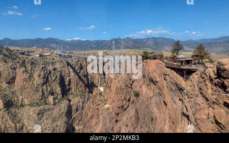 Le pont du Royal gorge Bridge & Park. Banque D'Images