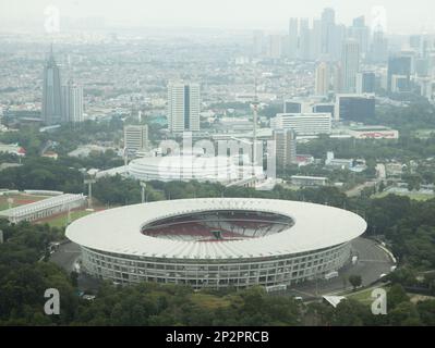 Vue aérienne, Gelora Bung Karno, Senayan, Jakarta, Indonésie Banque D'Images