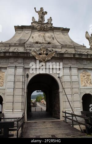 La troisième porte, Alba Carolina Citadel, à Alba Iulia, Roumanie Banque D'Images