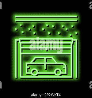 illustration de l'icône de l'éclairage au néon du parking souterrain Illustration de Vecteur
