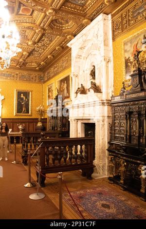 La salle florentine du château de Peleș à Sinaia, Roumanie Banque D'Images