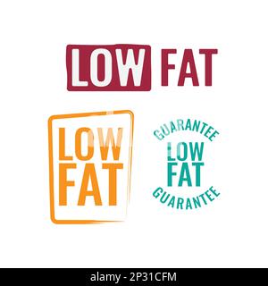 Icônes de conception à faible vecteur. Les régimes alimentaires et les signes de nourriture végétarienne. Illustration vectorielle isolée à étiquette étirée à la main à faible teneur en graisse. Symbole alimentation saine et alimentation naturelle Illustration de Vecteur