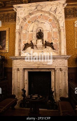 La salle florentine du château de Peleș à Sinaia, Roumanie Banque D'Images