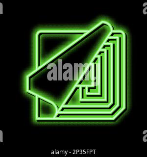 illustration de l'icône de néon du composant de fil de cuivre rfid à puce Illustration de Vecteur