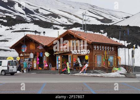 Location de ski, Rifugio Sapienza, Etna, Sicile, Italie Banque D'Images