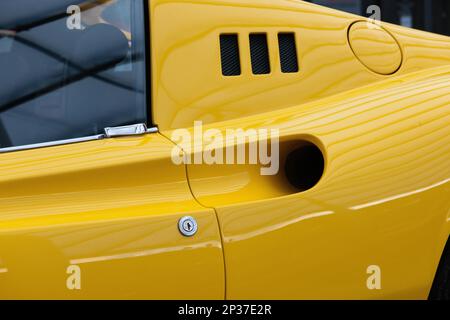 Détail de Ferrari Vintage Dino 246 GT, Alfredo Ferrari, voiture de sport, design, voiture sportive, Design, Pininfarina design, production 1969 -1974 à Modène Banque D'Images