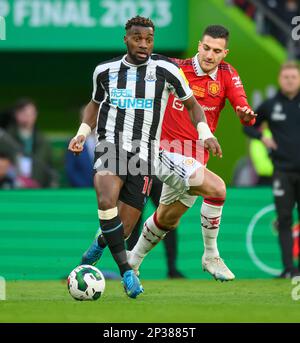 26 Fév 2023 - Manchester United / Newcastle United - Carabao Cup - final - Wembley Stadium Allan Saint-Maximin de Newcastle United lors de la finale de la Carabao Cup. Image : Mark pain / Alamy Live News Banque D'Images