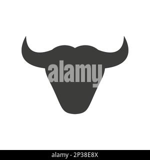 Illustration vectorielle de l'icône de bison des taureaux isolée sur fond blanc Illustration de Vecteur