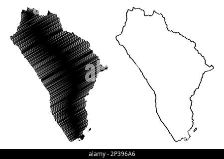 Copeland zone non-métropolitaine (Royaume-Uni de Grande-Bretagne et d'Irlande du Nord, comté cérémonial Cumbria, Angleterre) illustration vectorielle de carte, Illustration de Vecteur