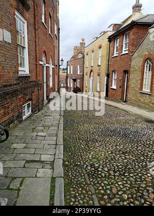 Une scène de rue traditionnelle à Rye, East Sussex. Banque D'Images