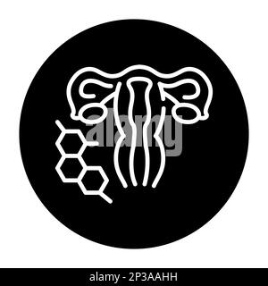 Icône de la ligne noire stimulation par hormones. Fécondation. Illustration de Vecteur