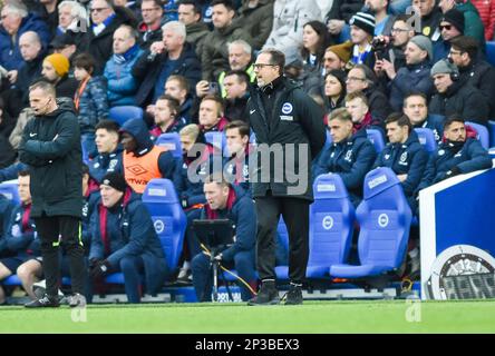 Andrea Maldera, assistante à la direction de Brighton, lors du match Premier League entre Brighton & Hove Albion et West Ham United au stade de la communauté American Express, Brighton, Royaume-Uni - 4th mars 2023 photo Simon Dack/Telephoto Images. Usage éditorial uniquement. Pas de merchandising. Pour les images de football, les restrictions FA et Premier League s'appliquent inc. Aucune utilisation Internet/mobile sans licence FAPL - pour plus de détails, contactez football Dataco Banque D'Images