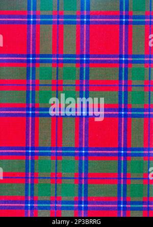 Vert rouge et bleu Chisholm Clan Tartan du livre « A history of the Scottish Highlands, Highland clans and Highland régiments » Volume 2 par MacLauchlan, Thomas, 1816-1886; Wilson, John, 1785-1854; Keltie, John Scott, sir, 1840-1927 Date de publication 1875 éditeur Edinburgh ; London : A. Fullarton Banque D'Images