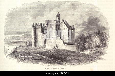 Le vieux château de Dunrobin, comme en 1712, est une demeure ancestrale dans Sutherland, dans la région des Highlands en Écosse, ainsi que le siège familial du comte de Sutherland et du Clan Sutherland. Il est situé à 1,6 kilomètres au nord de Golspie et à environ 8,0 kilomètres au sud de Brora, donnant sur le Dornoch Firth. D'après le livre « A history of the Scottish Highlands, Highland clans and Highland régiments » Volume 1 par MacLauchlan, Thomas, 1816-1886; Wilson, John, 1785-1854; Keltie, John Scott, sir, 1840-1927 Date de publication 1875 éditeur Edinburgh ; London : A. Fullarton Banque D'Images