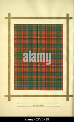 MacKinnon Clan Tartan en rouge et vert du livre « A history of the Scottish Highlands, Highland clans and Highland régiments » Volume 1 par MacLauchlan, Thomas, 1816-1886; Wilson, John, 1785-1854; Keltie, John Scott, sir, 1840-1927 Date de publication 1875 éditeur Edinburgh ; London : A. Fullarton Banque D'Images