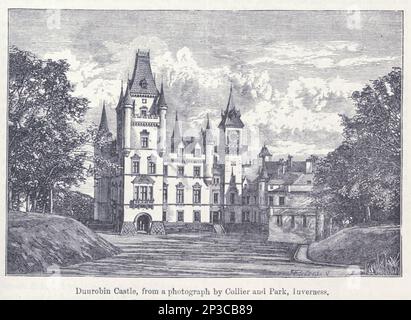 Le château de Dunrobin est une demeure ancestrale dans le Sutherland, dans la région des Highlands d'Écosse, ainsi que le siège familial du comte de Sutherland et du Clan Sutherland. D'après le livre « A history of the Scottish Highlands, Highland clans and Highland régiments » Volume 2 par MacLauchlan, Thomas, 1816-1886; Wilson, John, 1785-1854; Keltie, John Scott, sir, 1840-1927 Date de publication 1875 éditeur Edinburgh ; London : A. Fullarton Banque D'Images