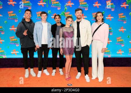 MrBeast arrive aux Kids' Choice Awards 2023 de Nickeodeon au Microsoft Theatre Los Angeles, USA, le 04 mars 2023. Banque D'Images