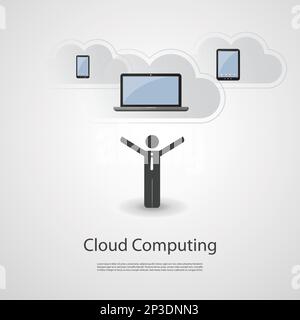 Le concept de Cloud Computing Illustration de Vecteur