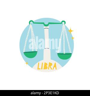 Signe Balance zodiaque. Le septième symbole de l'horoscope. Signe astrologique de ceux nés en octobre. Illustration vectorielle pour la conception. Illustration de Vecteur