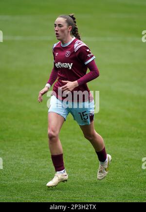 Lucy Parker de West Ham United lors du match de la Super League féminine de Barclays au Select car Leasing Stadium, Reading. Date de la photo: Dimanche 5 mars 2023. Banque D'Images