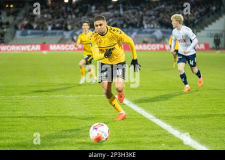 Aarhus, Danemark. 03rd, mars 2023. Thomas Santos (18) d'AC Horsens vu lors du match Superliga de 3F entre Aarhus GF et AC Horsens au parc Ceres d'Aarhus. (Crédit photo: Gonzales photo - Balazs Popal). Banque D'Images