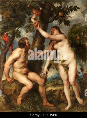 Adam et Eve [après une peinture de Titien]. Peter Paul Rubens. 1628- 1629. Banque D'Images