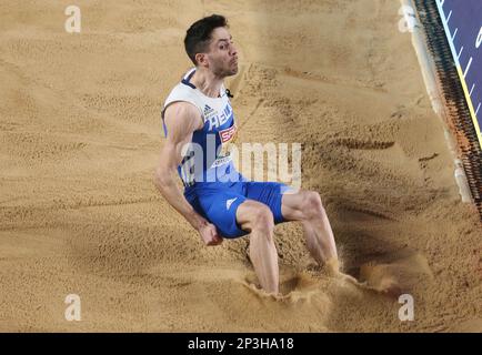 Istanbul, Turquie. 05th mars 2023. Miltiadis TENTOGLOU de Grèce lors des Championnats européens d'athlétisme en salle 2023 sur 5 mars 2023 à l'arène Atakoy à Istanbul, Turquie - photo Laurent Lairys/ABACAPRESS.COM crédit: Abaca Press/Alay Live News Banque D'Images