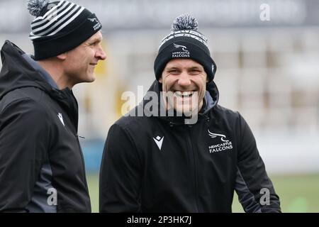 Newcastle le dimanche 5th mars 2023. Mark Wilson (entraîneur des Falcons) est photographié avant le match Gallagher Premiership entre Newcastle Falcons et London Irish à Kingston Park, Newcastle, le dimanche 5th mars 2023. (Photo : Chris Lishman | MI News) Credit : MI News & Sport /Alay Live News Banque D'Images