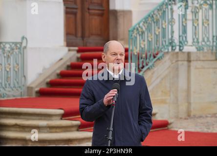 05 mars 2023, Brandebourg, Gransee/OT Meseberg: Chancelier allemand OLAF Scholz (SPD). Photo: Soeren Stache/dpa Banque D'Images