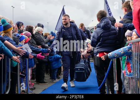 Eccles, Royaume-Uni. 05th mars 2023. Ewan Ashman #2 de sale Sharks arrive au stade avant le match Gallagher Premiership sale Sharks vs Saracens au stade AJ Bell, Eccles, Royaume-Uni, 5th mars 2023 (photo de Steve Flynn/News Images) à Eccles, Royaume-Uni, le 3/5/2023. (Photo de Steve Flynn/News Images/Sipa USA) crédit: SIPA USA/Alay Live News Banque D'Images