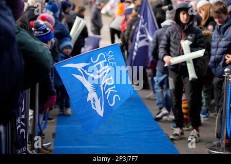 Eccles, Royaume-Uni. 05th mars 2023. Vue générale à l'extérieur du stade AJ Bell avant le match Gallagher Premiership sale Sharks vs Saracens au stade AJ Bell, Eccles, Royaume-Uni, 5th mars 2023 (photo de Steve Flynn/News Images) à Eccles, Royaume-Uni, le 3/5/2023. (Photo de Steve Flynn/News Images/Sipa USA) crédit: SIPA USA/Alay Live News Banque D'Images