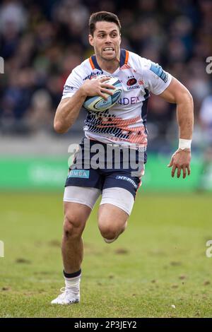 5th mars 2023 ; AJ Bell Stadium, Salford, Lancashire, Angleterre ; French Premiership Rugby, sale Sharks versus Saracens; Sean Maitland de Saracens Banque D'Images