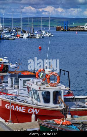 Petits bateaux dans le port de Stranraer, Dumfries et Galloway, Écosse. Banque D'Images