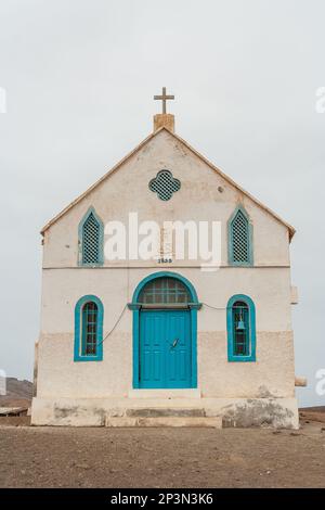 L'église de la Dame de la compassion construite en 1853, la plus ancienne église de l'île de Sal, Pedra de Lume, îles du Cap-Vert, Afrique. Banque D'Images