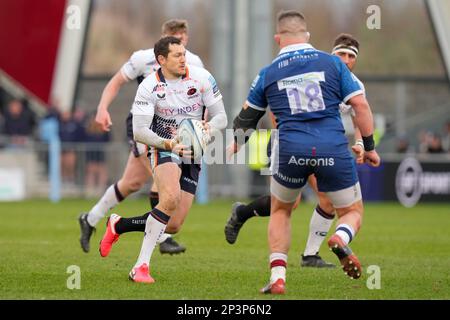 Alex Goode #15 de Saracens The Gallagher Premiership Match sale Sharks vs Saracens au stade AJ Bell, Eccles, Royaume-Uni, 5th mars 2023 (photo de Steve Flynn/News Images) Banque D'Images