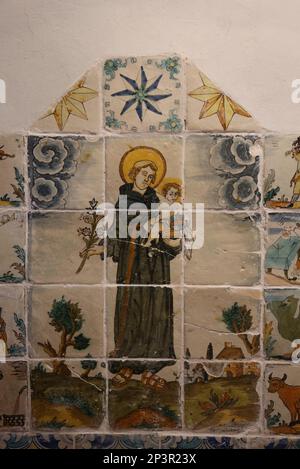 Portrait en mosaïque de St Anthony de Padoue (1195-1231). 19th siècle. Cuisine. Monastère de Pedralbes. Barcelone. Catalogne. Espagne. Banque D'Images