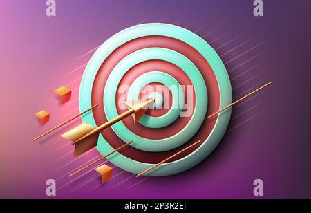 Page d'accueil de Target, bannière icône 3d d'entreprise. Illustration vectorielle Illustration de Vecteur