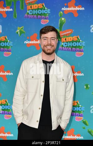 Los Angeles, États-Unis. 04th mars 2023. M. Beast participe aux Prix Nickelodeon Kidss' Choice 2023 au Microsoft Theatre on 04 mars 2023 à Los Angeles, en Californie. Photo: Casey Flanigan/imageSPACE crédit: Imagespace/Alay Live News Banque D'Images