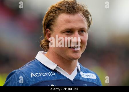 Eccles, Royaume-Uni. 05th mars 2023. Tommy Taylor #16 de sale Sharks After the Gallagher Premiership Match sale Sharks vs Saracens au stade AJ Bell, Eccles, Royaume-Uni, 5th mars 2023 (photo de Steve Flynn/News Images) à Eccles, Royaume-Uni, le 3/5/2023. (Photo de Steve Flynn/News Images/Sipa USA) crédit: SIPA USA/Alay Live News Banque D'Images