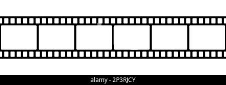 Bande de film sans couture. Bande de film noire répétée isolée sur fond blanc. Les éléments sont séparés en couches modifiables. Rabatteur de découpe à répétition Illustration de Vecteur