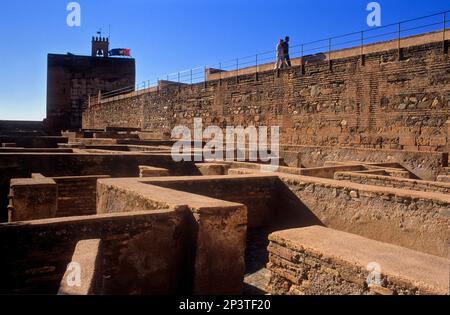 L'Alcazaba, Torre de la Vela.Alhambra, Granada. Andalousie, Espagne Banque D'Images