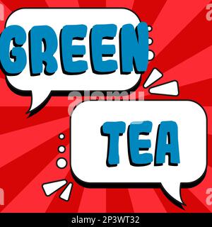 Inspiration montrant le signe thé vert. Concept d'affaires type de thé qui est fait à partir de feuilles et bourgeons de Camellia sinensis Banque D'Images