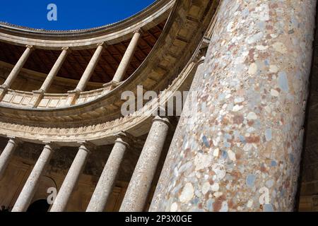 Détail de Charles V, le palais de l'Alhambra. Grenade, Andalousie. Espagne Banque D'Images