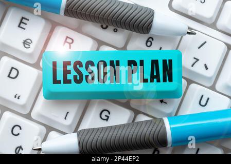 Affichage conceptuel Plan de leçon. Business présenter une description détaillée du cours d'instruction par un enseignant Banque D'Images