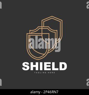 Logo Shield, antivirus protection Security Vector, simple Gaming logo Shield Design Illustration de Vecteur