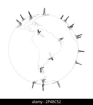 Plates-formes pétrolières sur Terre Banque D'Images