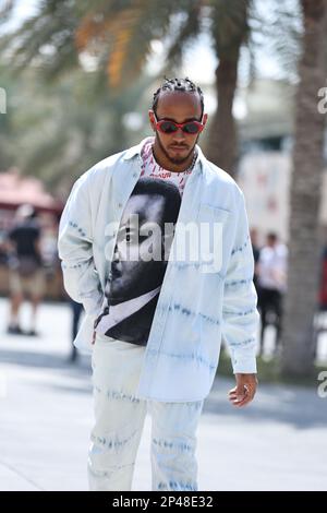 Manama, Bahreïn. 04th mars 2023. MANAMA, BAHREÏN, circuit de Sakhir, 04. Mars 2023: #44, Lewis HAMILTON, GBR, Mercedes AMG F1 Team, pendant le Grand Prix de Formule 1 de Bahreïn au circuit international de Bahreïn près de la ville de Manama dans la ville de Sakhir sur 4 mars. 2023. Formula 1 - F1 Motorsport, image payante, photo et copyright © Jun QIAN/ ATP images (QIAN Jun/ATP/SPP) crédit: SPP Sport Press photo. /Alamy Live News Banque D'Images