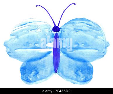 Aquarelle papillon monotype imprimer eau texture arrière-plan. Banque D'Images