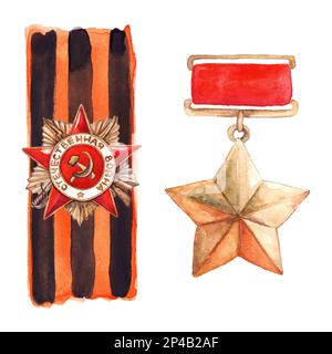 Médaille d'étoile 9 Mai la Grande guerre patriotique isolée. Banque D'Images