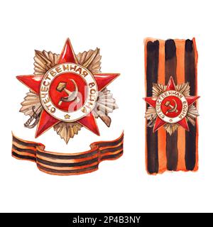 Médaille d'étoile 9 Mai la Grande guerre patriotique isolée. Banque D'Images